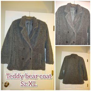 Furry comfortable soft XL teddy bear peacoat grey